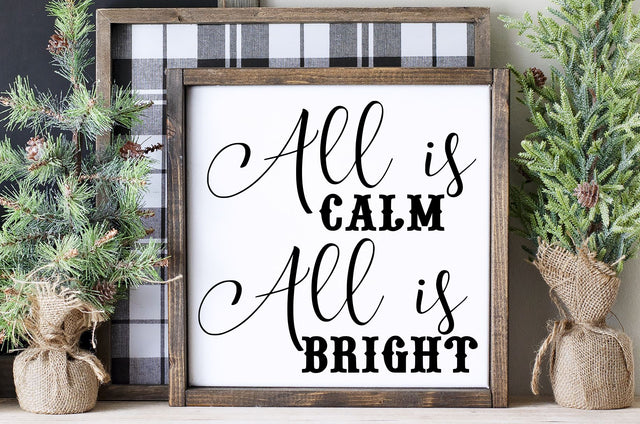 All Is Calm All Is Bright Svg, Png, Dxf, Christmas Files SVG RedFoxDesignsUS 