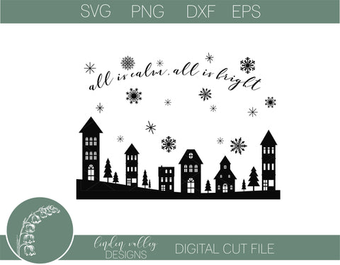 All is Calm SVG|Farmhouse Christmas SVG SVG Linden Valley Designs 