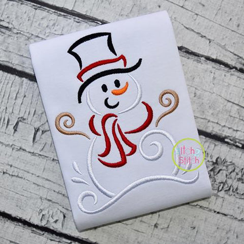 All Occasion Swirly Snowman Embroidery Embroidery/Applique The Itch 2 Stitch 