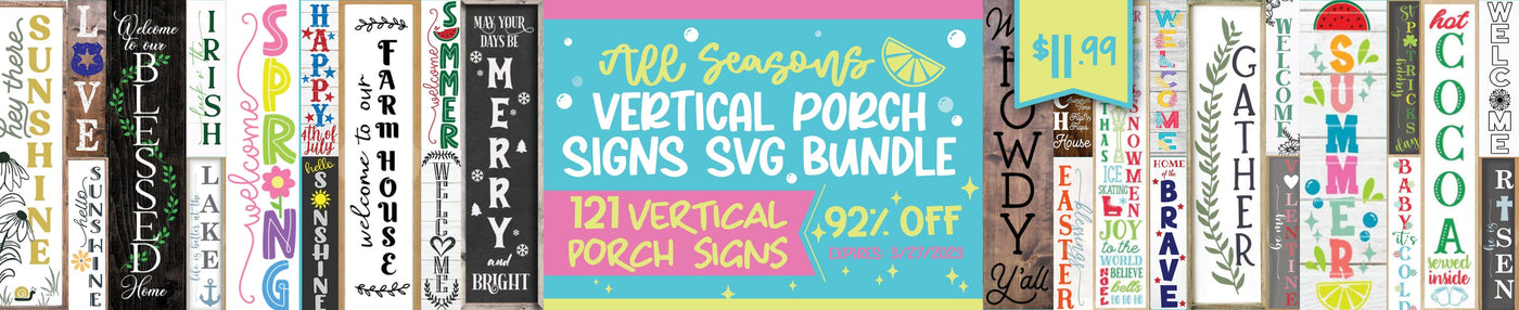 All Seasons Vertical Porch Signs SVG Bundle