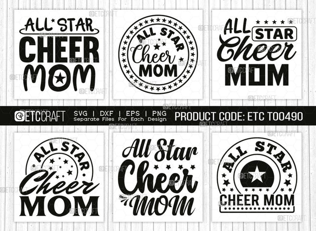 All Star Cheer Mom SVG Bundle, Star Svg, Cheer Mom Svg, Cheer Mama Svg, Cheer Mother Svg, Cheer Life Svg, Cheerleading Svg, Mom Quote SVG ETC Craft 