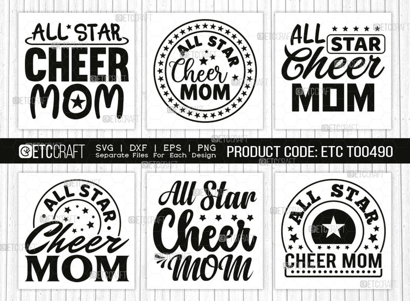 All Star Cheer Mom SVG Bundle, Star Svg, Cheer Mom Svg, Cheer Mama Svg, Cheer Mother Svg, Cheer Life Svg, Cheerleading Svg, Mom Quote SVG ETC Craft 