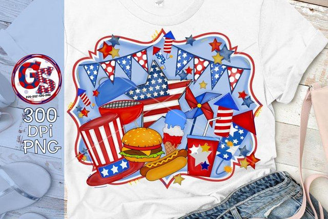 All Things July 4th PNG for Sublimation Sublimation Greedy Stitches 
