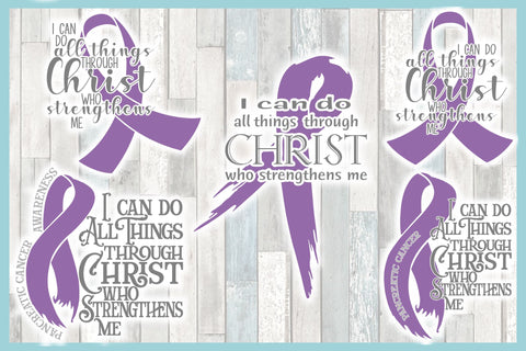 All Things Through Christ Pancreatic Cancer Awareness Bundle SVG SVG SVGcraze 