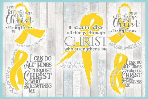 All Things Through Christ Sarcoma Cancer Awareness Bundle SVG SVG SVGcraze 