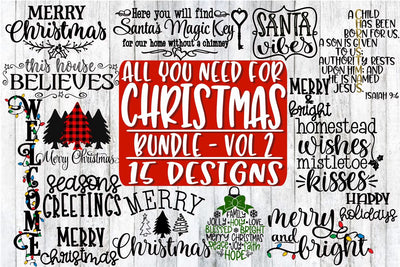 All You Need For Christmas Bundle - SVG PNG EPS DXF-15 Designs SVG On the Beach Boutique