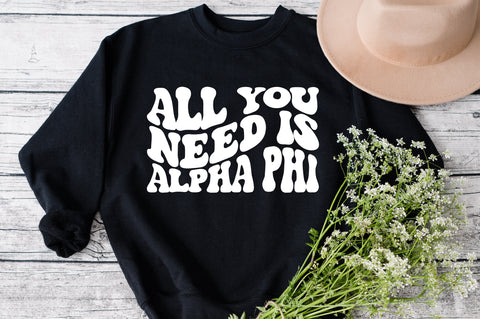 All you need is alpha phi svg wavy style svg, EPS PNG Cricut Instant Download SVG Fauz 