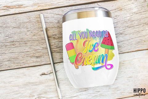 All You Need Is Ice Cream | Summer Kids Sublimation PNG Sublimation Hippo Creations 