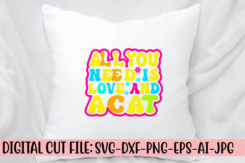 All You Need Is Love And A Cat Retro SVG SVG Syaman 