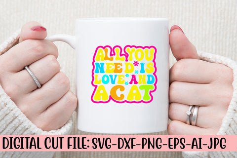 All You Need Is Love And A Cat Retro SVG SVG Syaman 