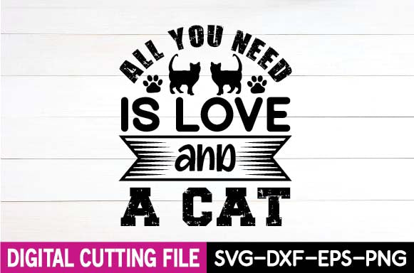 all you need is love and a cat SVG designer krishna 