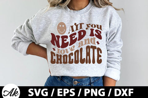 All you need is love and chocolate Retro SVG SVG akazaddesign 