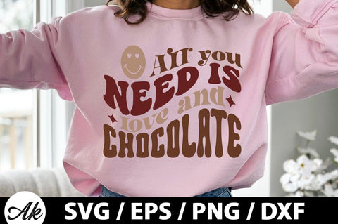 All you need is love and chocolate Retro SVG SVG akazaddesign 