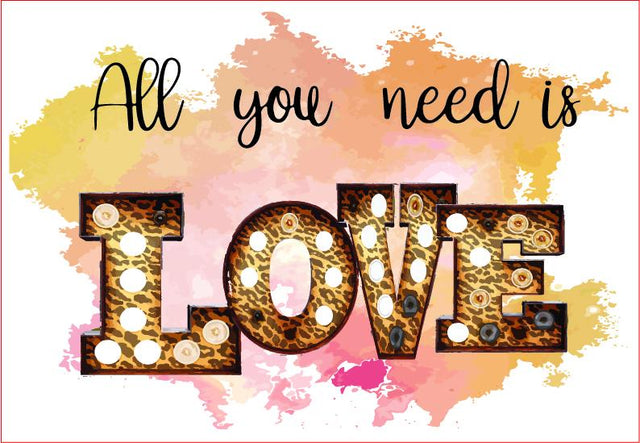All You Need is Love, Marquee Leopard Graphic Sublimation sublimationhappy 