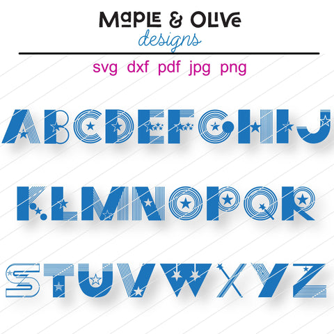 Allegiance Dingbat Font | Patriotic Alphabet | Stars and Stripes Font | Monogram Font Font Maple & Olive Designs 