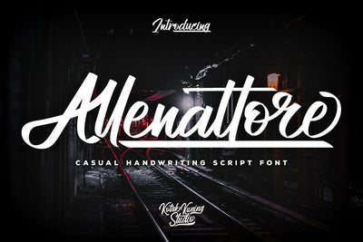 Allenattore Font - Casual Script Font Kotak Kuning Studio 