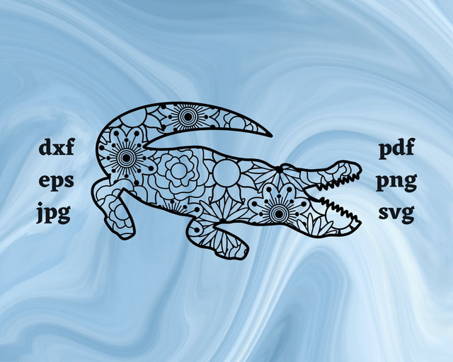 Alligator Mandala SVG Cut File SVG Northern Light SVG 