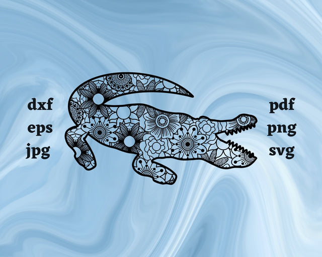 Alligator Mandala SVG Cut File SVG Northern Light SVG 