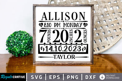 Allison 8 10 pm monday SVG Design SVG Regulrcrative 