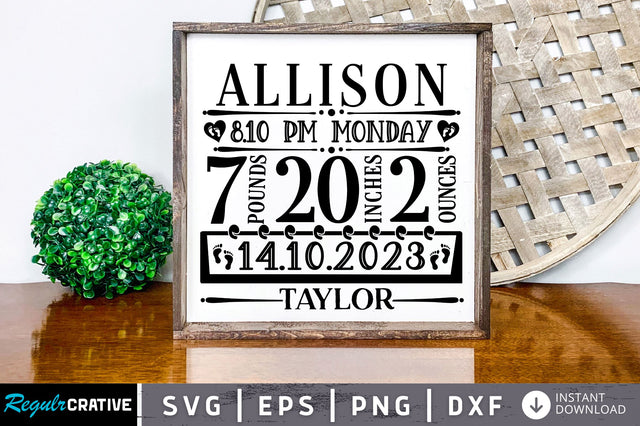 Allison 8 10 pm monday SVG Design SVG Regulrcrative 