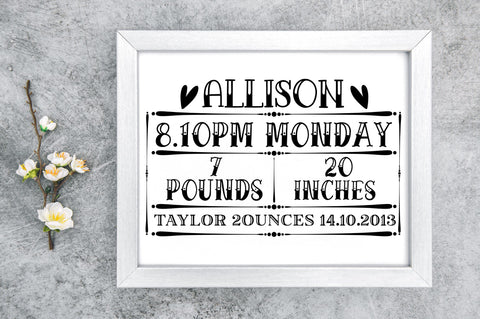 Allison 8 10pm monday 7pounds 20inches SVG Design SVG Regulrcrative 