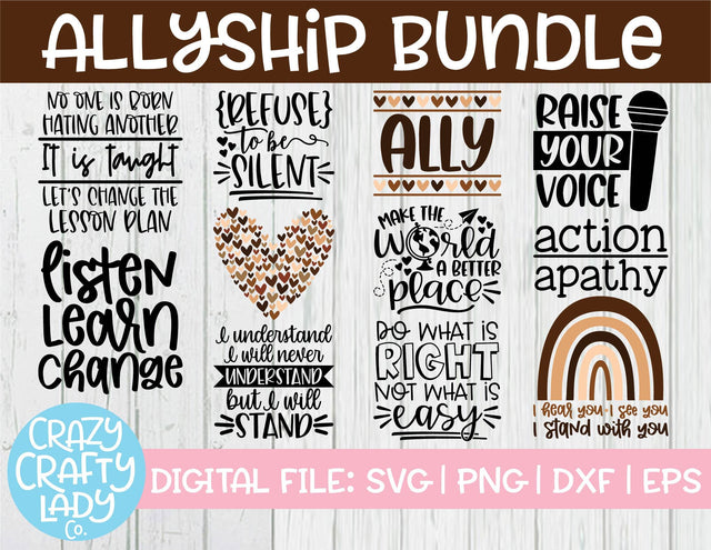 Allyship | Black Lives Matter SVG Cut File Bundle SVG Crazy Crafty Lady Co. 
