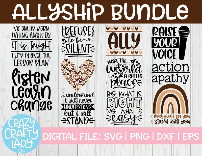 Allyship | Black Lives Matter SVG Cut File Bundle SVG Crazy Crafty Lady Co. 