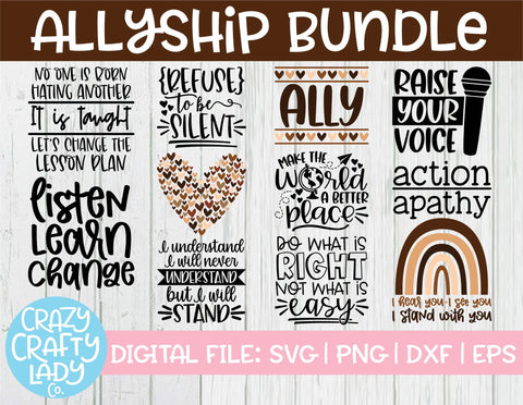 Allyship | Black Lives Matter SVG Cut File Bundle SVG Crazy Crafty Lady Co. 