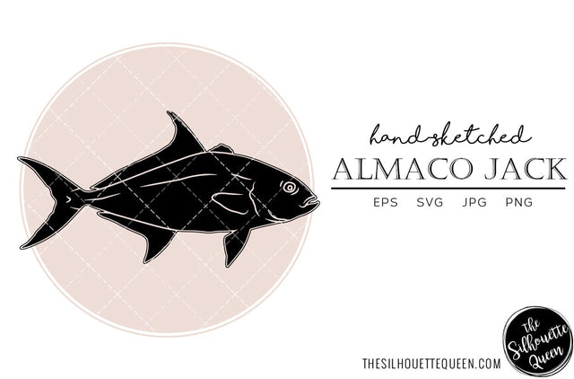 Almaco Jack Hand sketched, hand drawn vector clipart SVG Loveleen Kaur 