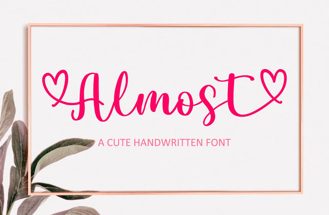 Almost - A cute handwritten font Font Yuby 
