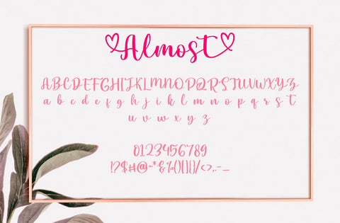 Almost - A cute handwritten font Font Yuby 