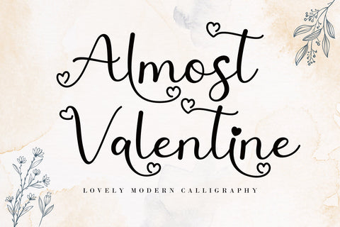 Almost Valentine Font AEN Creative Store 