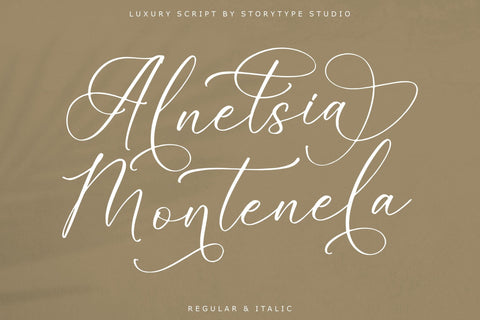 Alnetsia Montenela - Luxury Script Font Storytype Studio 