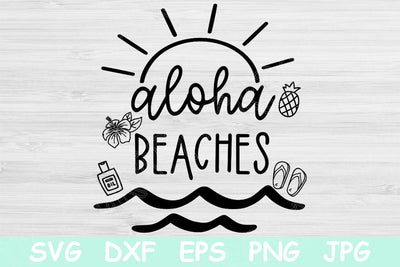 Aloha Beaches Svg, Vacation Svg Files for Cricut, Summer Svg, Beach Svg, Hawaii Svg, Tropical Svg, Ocean Svg, Summer Png Beach Sayings Svg SVG TiffsCraftyCreations 