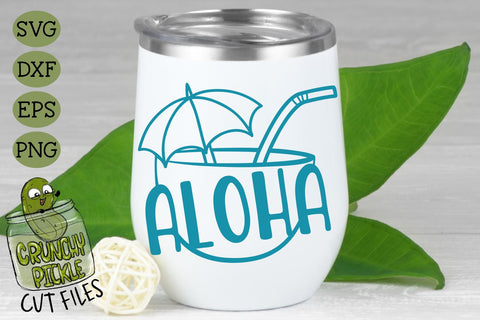 Aloha Coconut Drink Summer Beach SVG Cut File SVG Crunchy Pickle 