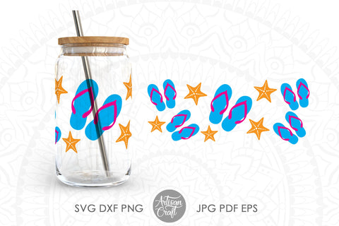 Aloha designs for 16oz glass can, SVG, PNG SVG Artisan Craft SVG 