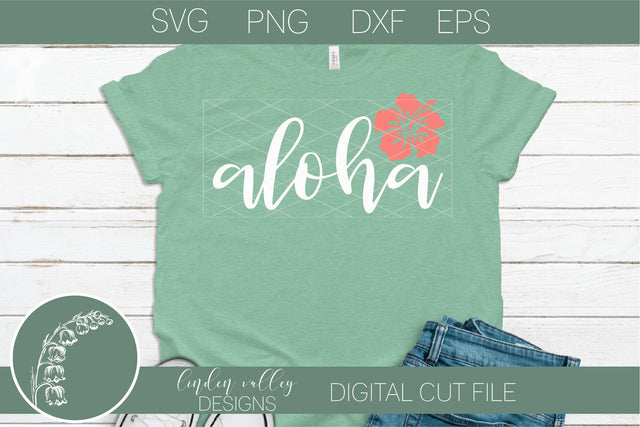 Aloha Hibiscus SVG-Summer SVG-Beach SVG SVG Linden Valley Designs 