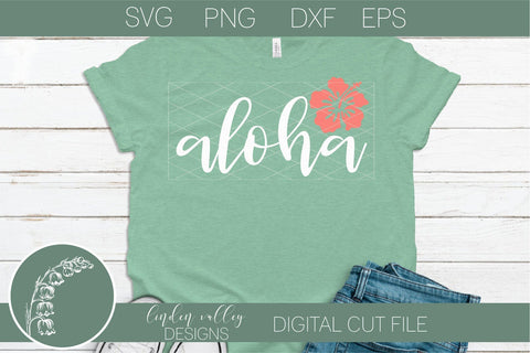 Aloha Hibiscus SVG-Summer SVG-Beach SVG SVG Linden Valley Designs 