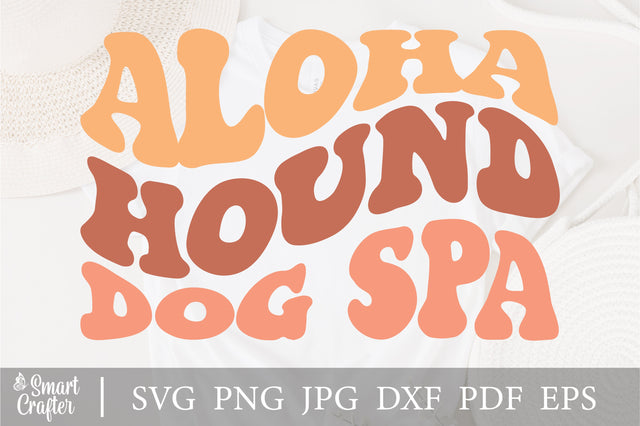 Aloha hound dog spa svg wavy style svg, EPS PNG Cricut Instant Download SVG Fauz 
