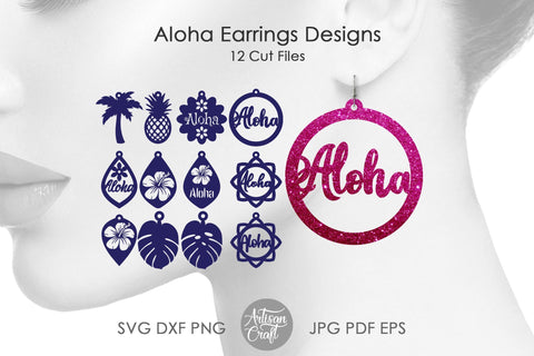 Aloha jewelry, laser earring SVG files SVG Artisan Craft SVG 