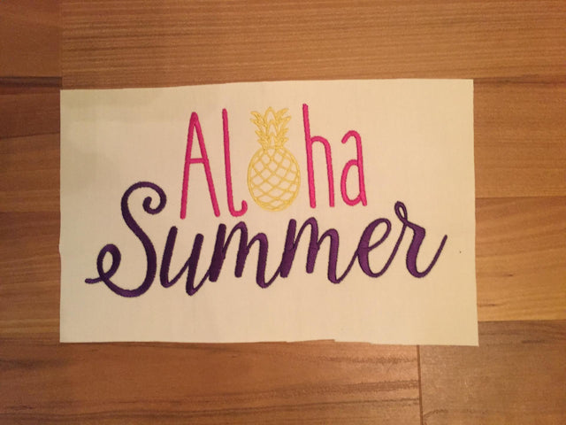 Aloha Summer Embroidery Embroidery/Applique MissMarysEmbroidery 