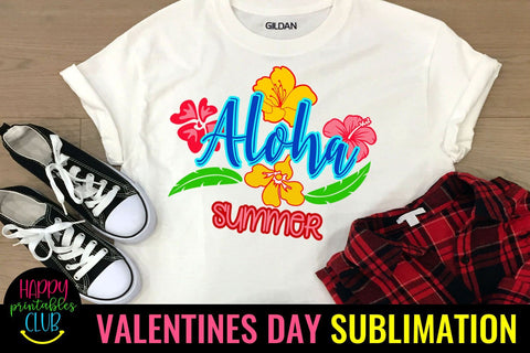 Aloha Summer Sublimation Design-Beach Sublimation Design PNG Sublimation Happy Printables Club 
