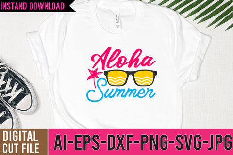 Aloha Summer SVG Cut File ,Beach SVG Bundle,Beach Quotes SVG BlackCatsMedia 