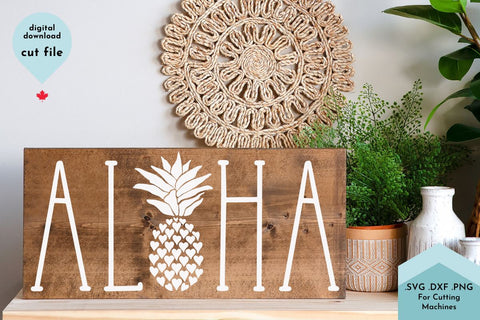 Aloha - Summer SVG Cut File - Pineapple SVG Lettershapes 