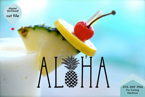 Aloha - Summer SVG Cut File - Pineapple SVG Lettershapes 