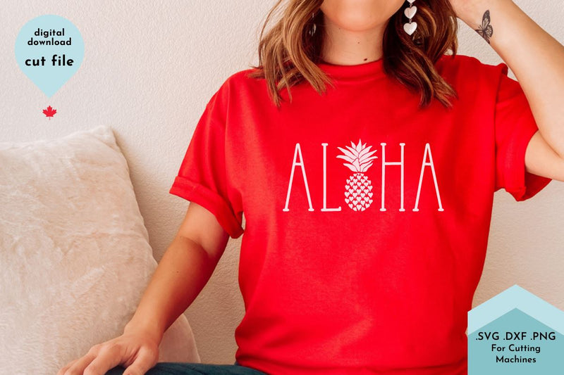Aloha - Summer SVG Cut File - Pineapple SVG Lettershapes 
