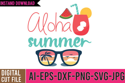 Aloha Summer SVG Cut FIle , Summer SVG Bundle SVG BlackCatsMedia 