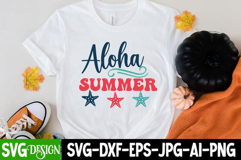 Aloha Summer SVG Cut File,Summer SVG Design,Summer Clipart Design,Summer Retro SVG Design SVG BlackCatsMedia 