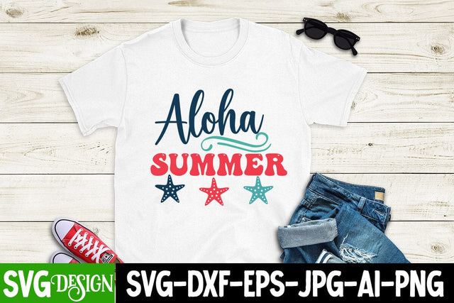 Aloha Summer SVG Cut File,Summer SVG Design,Summer Clipart Design,Summer Retro SVG Design SVG BlackCatsMedia 