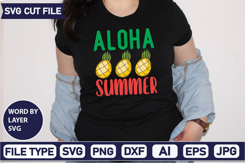 Aloha Summer Svg Cut File,SVGs,quotes-and-sayings,food-drink,mini-bundles,print-cut,on-sale, SVG DesignPlante 503 